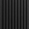 Acoustic Slat Wall Panel - Black in bedroom setting