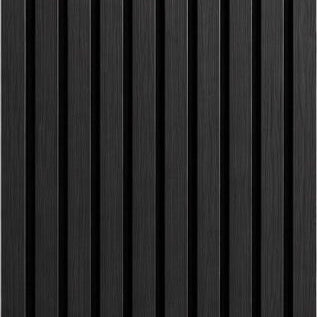 Acoustic Slat Wall Panel - Black in bedroom setting