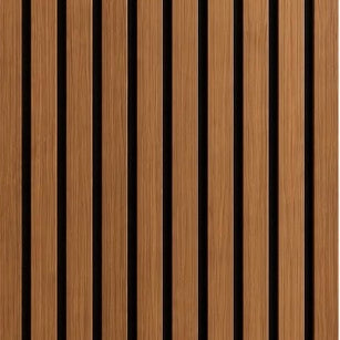 Acoustic Slat Wall Panel - Teak Oak close-up