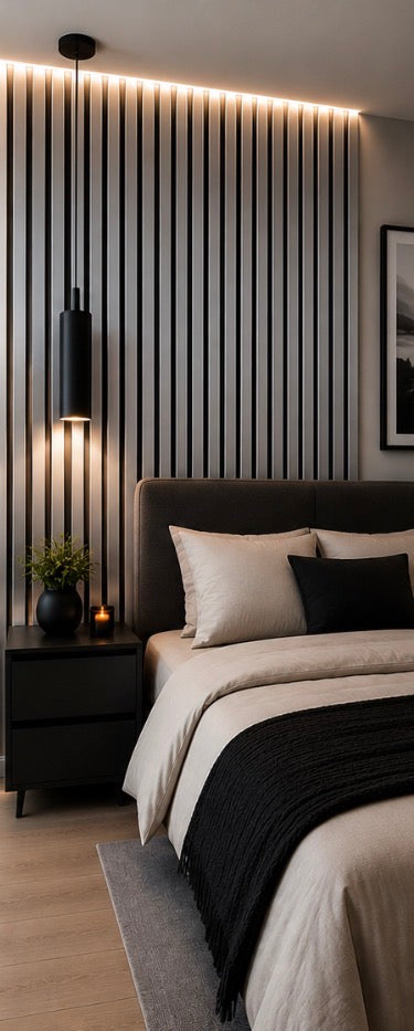 Acoustic Slat Wall Panel - Silver close-up