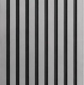 Acoustic Slat Wall Panel - Metallic Light Grey in bedroom setting