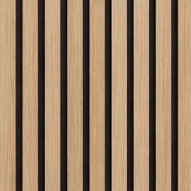 Acoustic Slat Wall Panel - Oak in bedroom setting