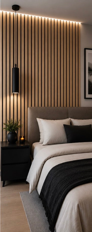 Acoustic Slat Wall Panel - Oak close-up