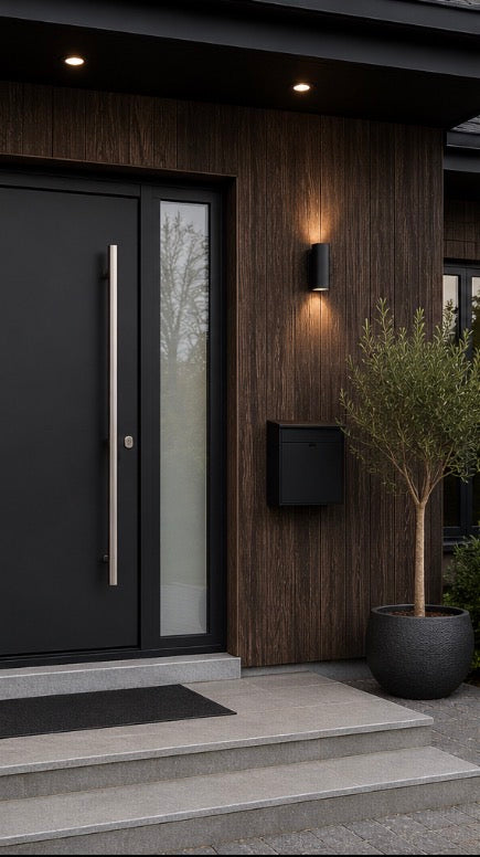 Dark Brown composite exterior cladding installed