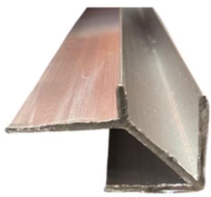 Aluminium PVC corner strip trim angled view