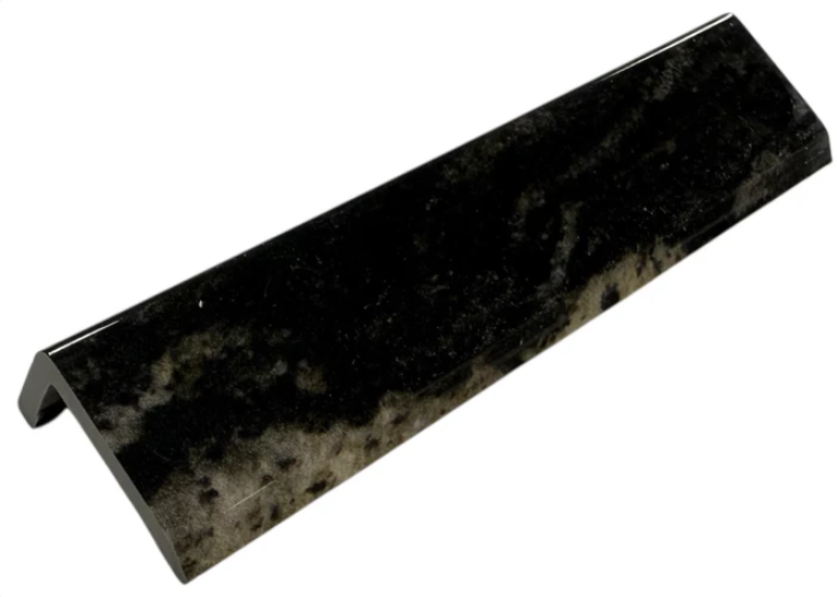 Gold and Black Marble PVC B strip trim angled view