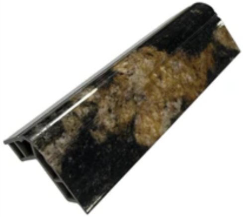 Gold and Black Marble PVC corner strip trim angled view