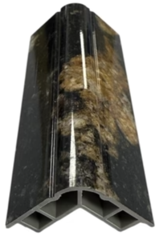 Gold and Black Marble PVC corner strip trim corner view