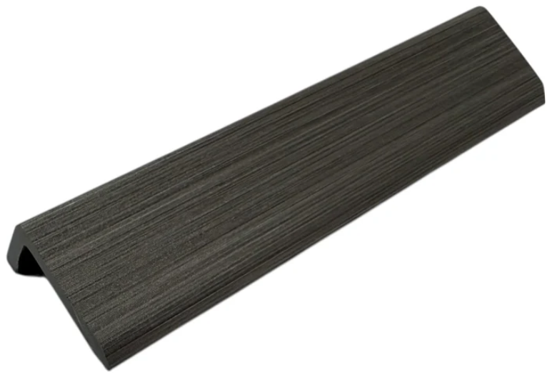 Dark Grey PVC B strip trim angled view