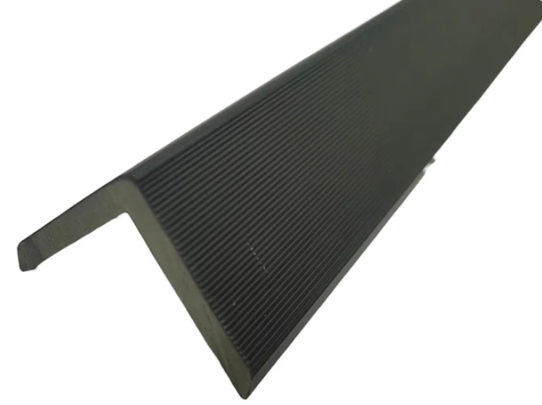 Black outdoor trim angled view