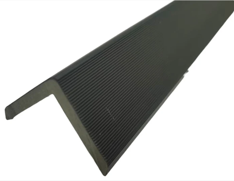 Black exterior cladding trim angled view